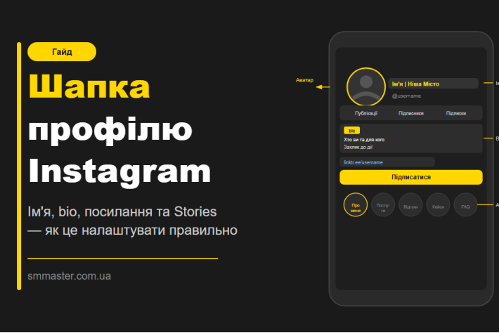 Як оформити шапку профілю Instagram
